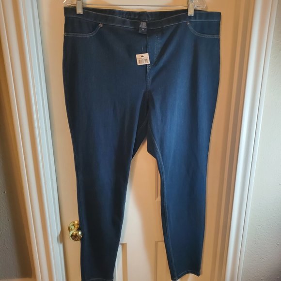 Ladies Extra Large Stretch Faux Skinny Jeans XL - Picture 3 of 6